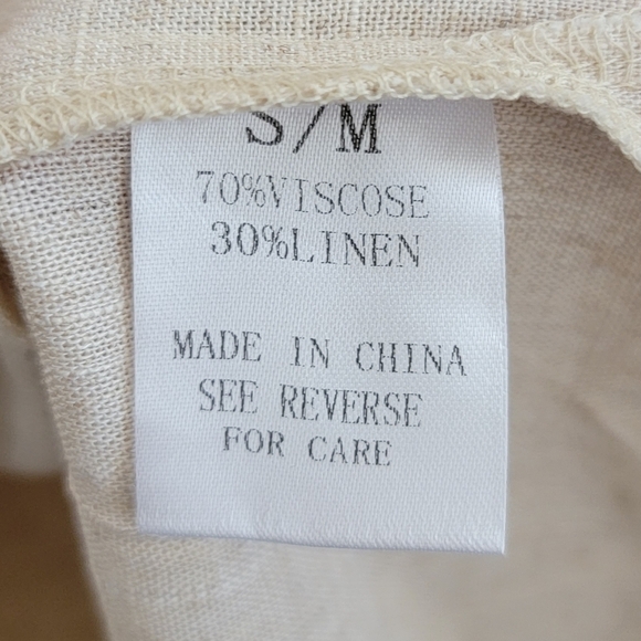 NWT Everyday Chic Boutique | Cream Linen Blend Oversized Short Sleeve Button Top - Picture 4 of 5